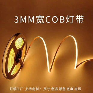 3毫米COB灯带 户外防水灯带线性灯条 5V软灯条 3MM宽氛围灯带灯条