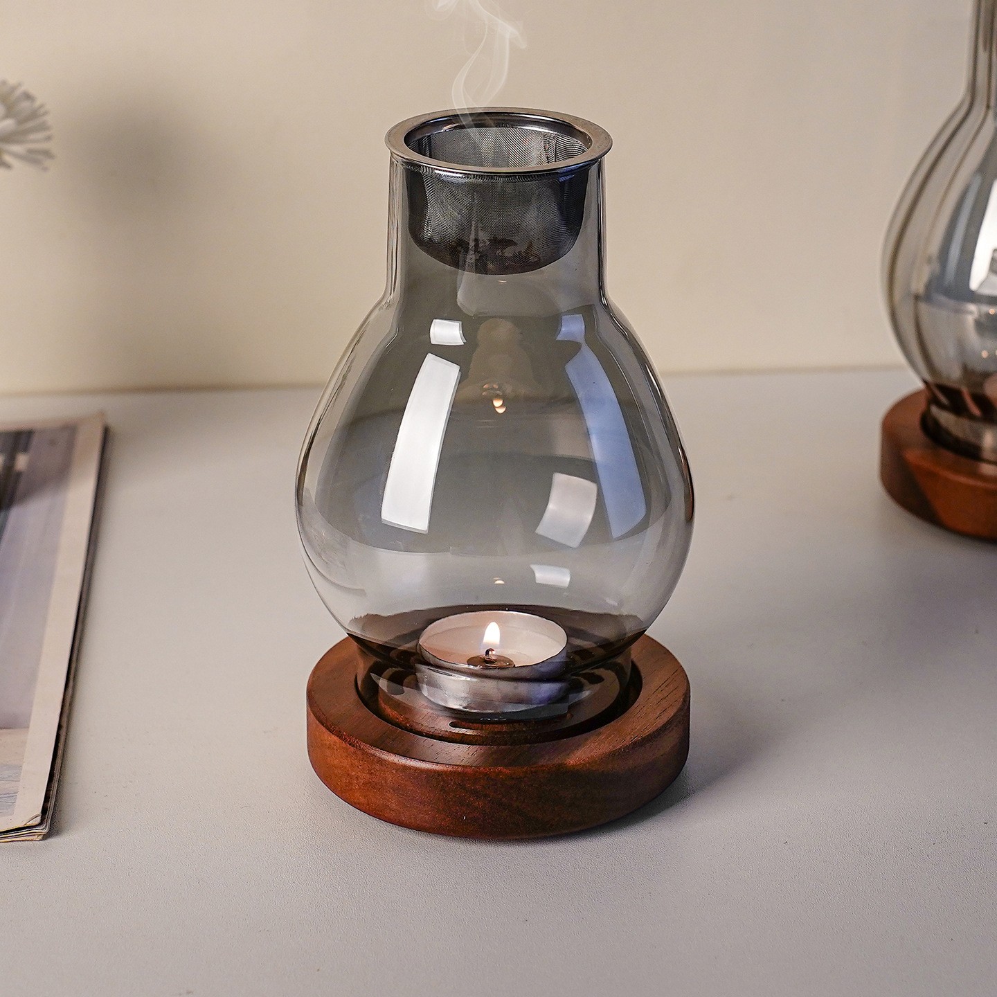 德国进口中式熏香炉玻璃家用蜡烛熏香灯香炉沉香炉沉香檀天然香料