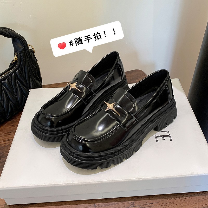 进口685-6~2025新款春秋英伦风粗跟玛丽珍鞋学院风一脚蹬单鞋乐福