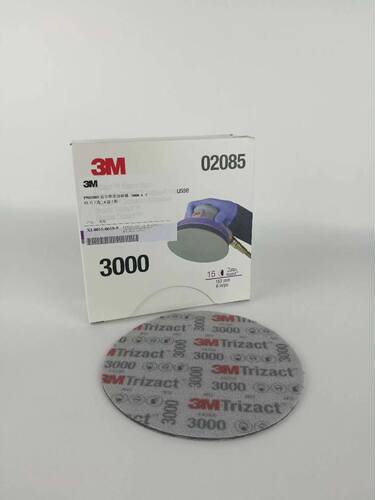 3M02085背绒研磨片6寸3M海绵打磨片3M443SA A5镜面抛光砂纸3000目