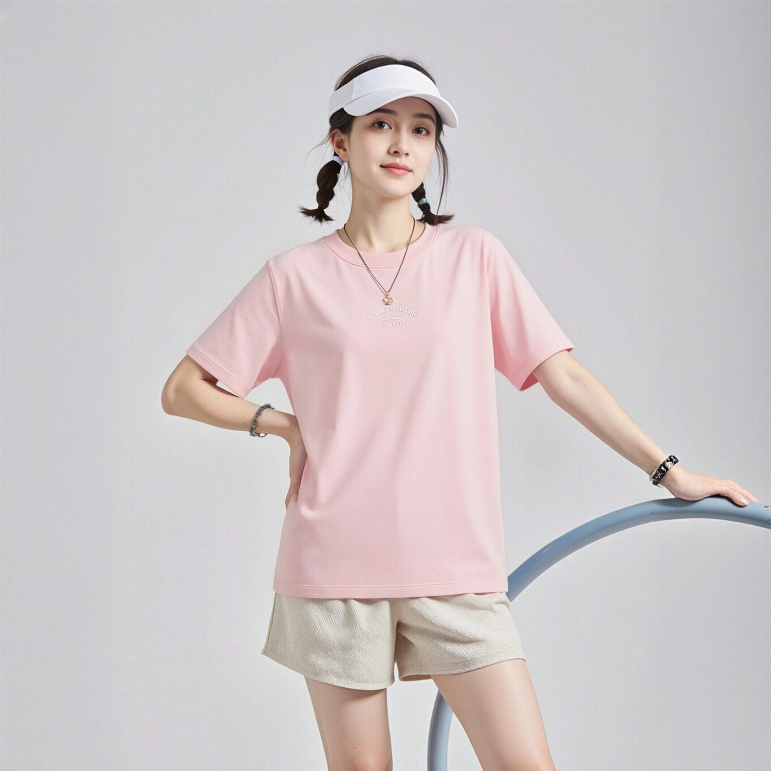 李宁短袖女子亲肤透气文化衫
