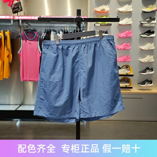 李宁男子短裤透气防泼水