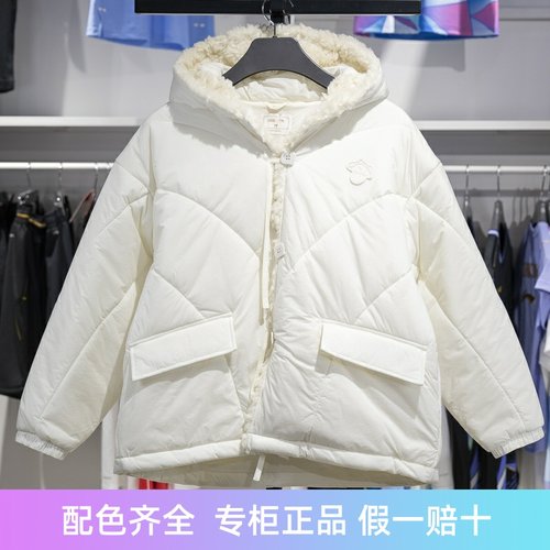 李宁单排扣女子常规宽松棉服