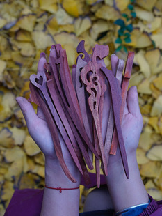 赞比亚血檀木发簪半成品数控成型适合手工新手入门学名染料紫檀