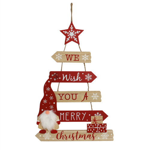 祥祺圣诞节装饰木制树形挂板