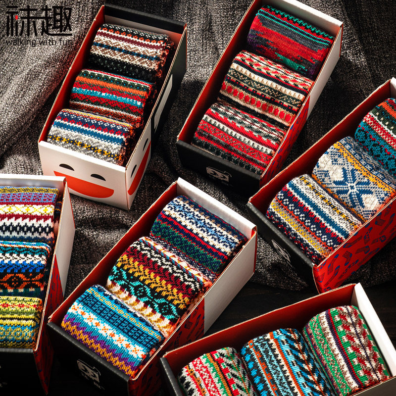 美式复古风潮流靴袜加厚加暖