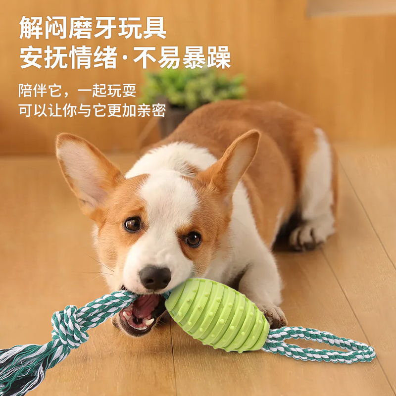 宠物TPR球棉绳磨牙绳结玩具耐咬洁齿解闷互动棉绳狗狗玩具用品