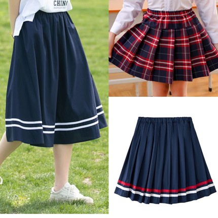 小学生校服短裙儿童百褶裙子女童半身短裙亲子装短裙学生校裙