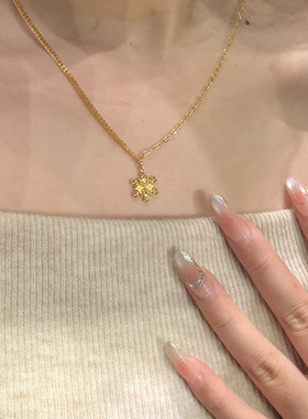 Paula时序 新中式国潮风丨潮流时尚爆闪雪花项链 R007