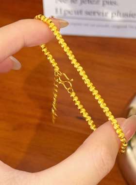 Paula 时尚5G硬金工艺精致车花爆闪猫眼手链 Y041