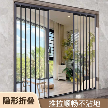 全景门亚克力透明水晶推拉折叠门厨房客厅卫生间玻璃门小户型隔断