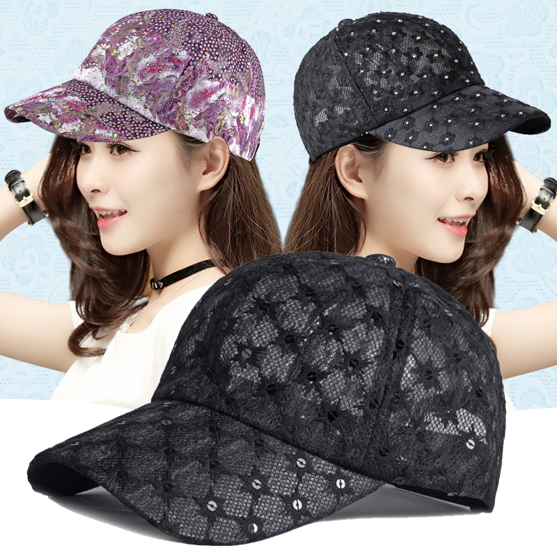 择信蕾丝帽子女薄款透气棒球帽镂空遮阳帽春夏季韩版鸭舌帽防晒太