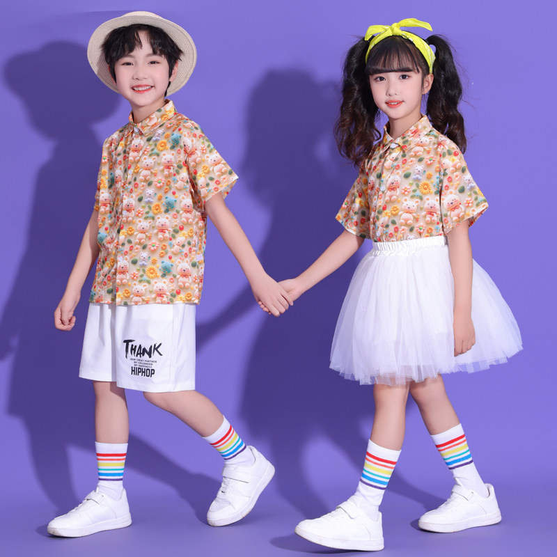 六一儿童港风啦啦队演出服