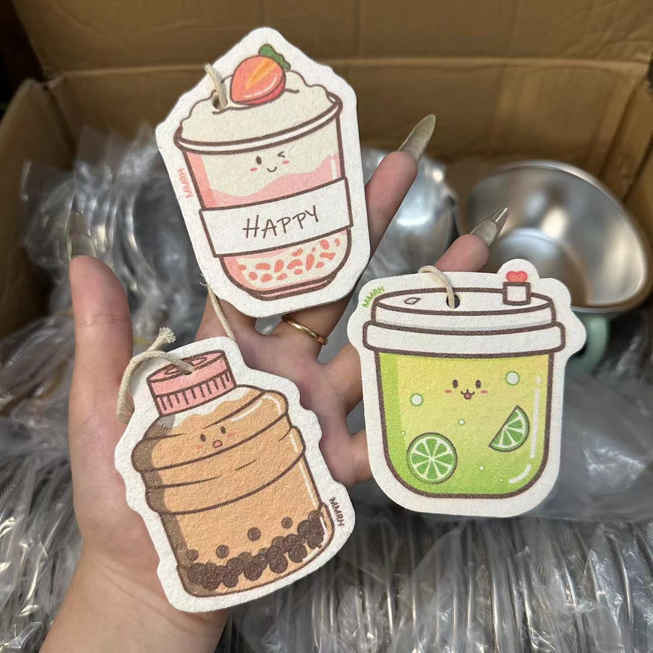 可爱洗碗布压缩保洁布木浆海绵