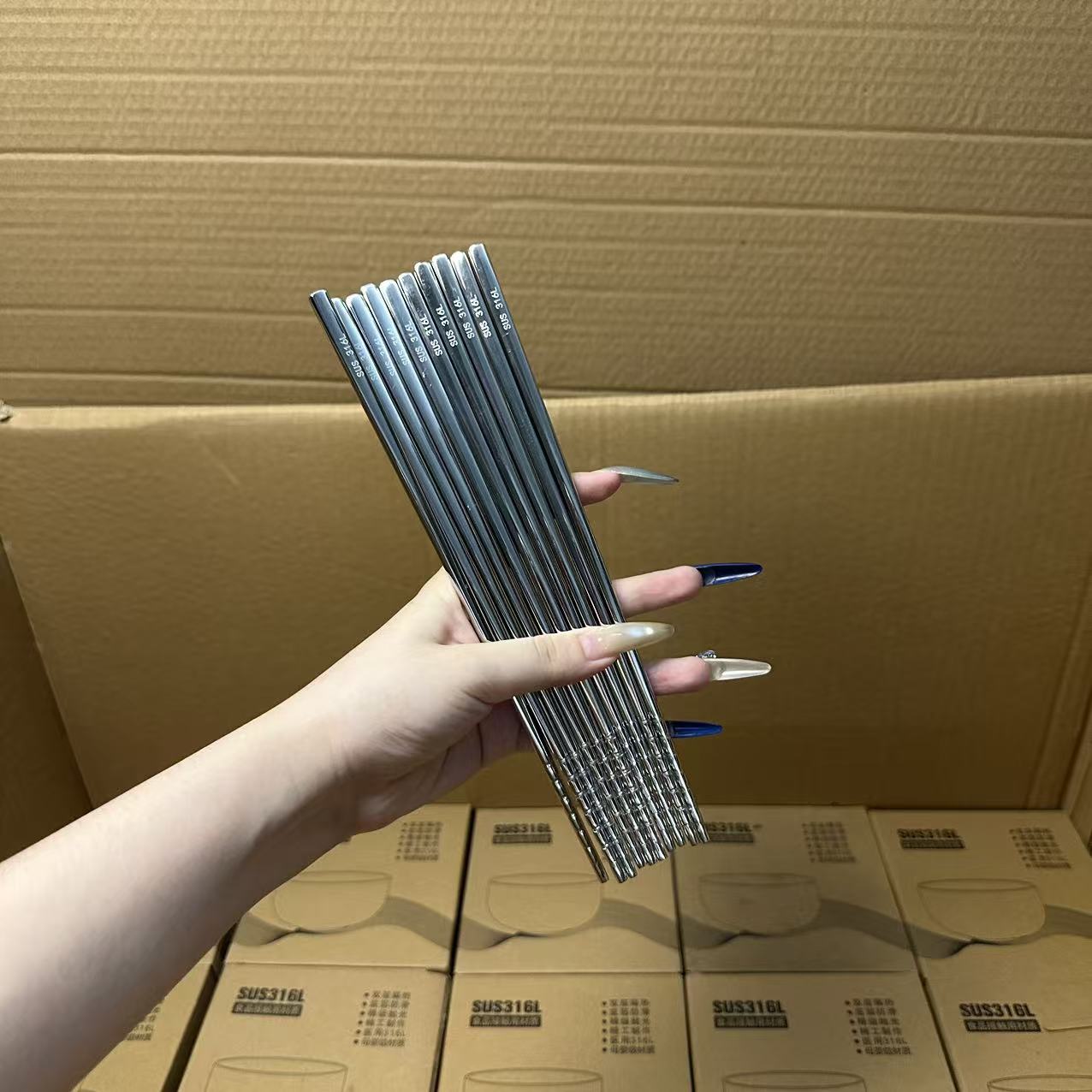 316不锈钢防滑防烫筷子