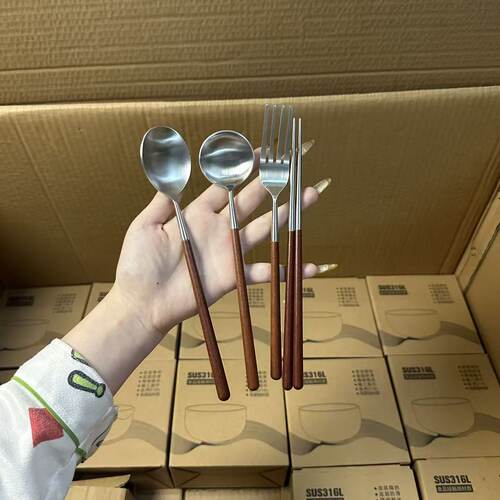 304不锈钢日式叉勺复古餐具套装
