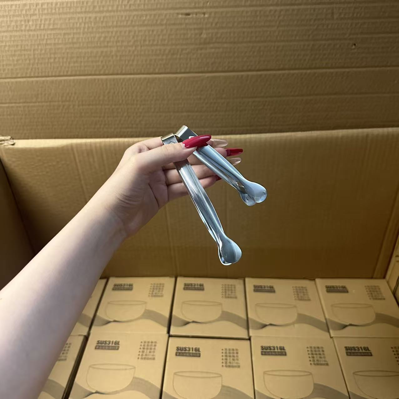 颜一好物304不锈钢迷你冰夹图片