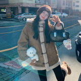 现货冬装加厚羊羔毛外套163-6501-P185控278，女装毛呢外套，拾菱