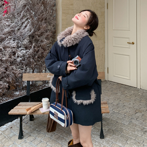 新款毛毛拼接内胆90绒羽绒服2637-P315控478,时尚明星都是如何穿搭的图片