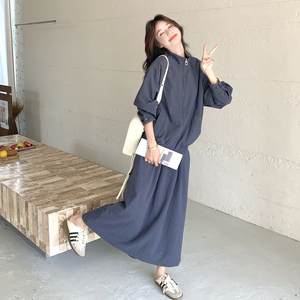 韩版休闲运动显瘦套装女2025秋季新款高级感上衣高腰半身裙两件套图片