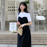 现货数据好主推撞色收腰显瘦连衣裙163-8811，女装连衣裙，拾菱