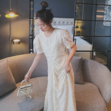 新款！现货立体花超仙中长款连衣裙163-6611-P95-控148，女装连衣裙，拾菱