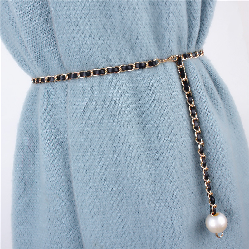 韩版百搭细腰带黑色皮绳小皮带小