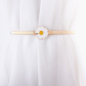 花朵小雏菊弹力腰带女细松紧束腰装 饰连衣裙金属链条腰链配裙子