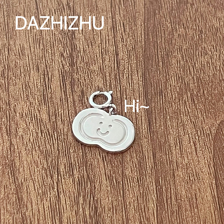 大只猪在家 原创可爱笑脸平安苹果片S925纯银串珠DIY吊坠定位扣,饰品/流行首饰/时尚饰品新,手链,淘宝优惠券,粉丝福利购,淘宝优惠卷