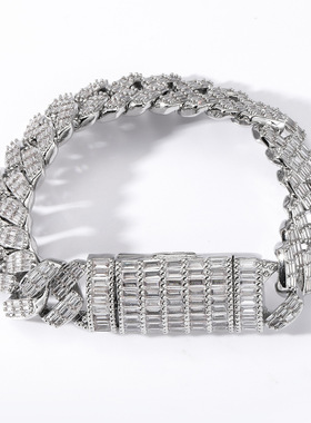 ZirconX17mm霸气方形菱形手链