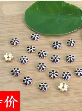 diy纯银手链唯美风景泰蓝花帽