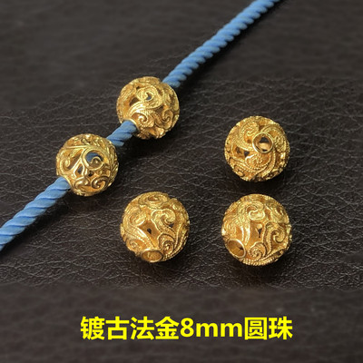 diy纯银镀金祥云编织手绳隔珠