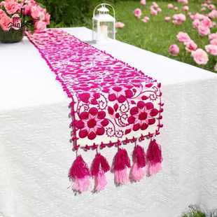 PERU秘鲁进口阿亚库乔手工刺绣羊驼毛线纺织挂毯挂饰桌毯桌旗