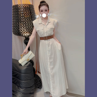 高品质轻奢法式 气质裙 老钱风轻职场收腰西装 领连衣裙女2025夏新款