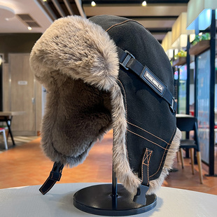 雷锋帽男女冬季 加厚加绒护耳棉帽东北加厚保暖骑行滑雪飞行员帽子