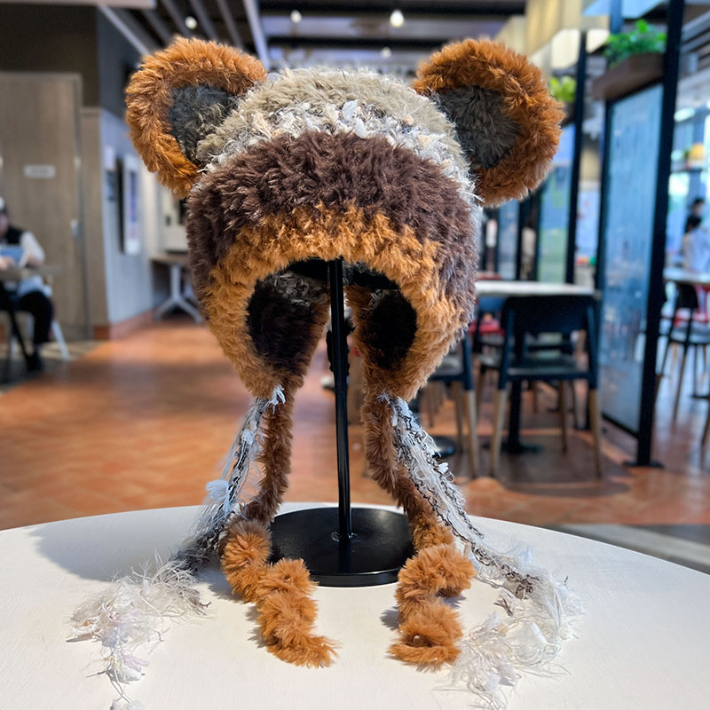 雷锋帽针织帽逛街休闲女秋冬