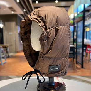 白鸭绒雷锋帽女冬季防寒保暖巴拉克拉法帽户外骑车防风包头护耳帽