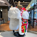 可爱鹿角雷锋帽男女东北大花毛绒帽子秋冬季 骑车防风保暖护耳棉帽