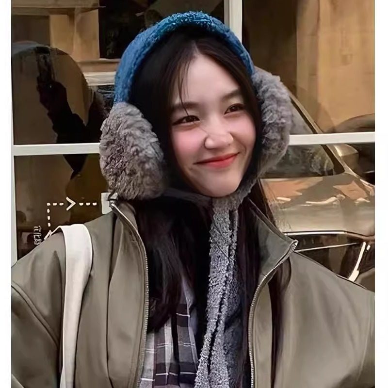韩版ins毛绒系带蓝灰撞色耳罩女冬季加厚保暖头戴式可爱针织耳套,服饰配件/皮带/帽子/围巾,耳套,淘宝优惠券,粉丝福利购,淘宝优惠卷