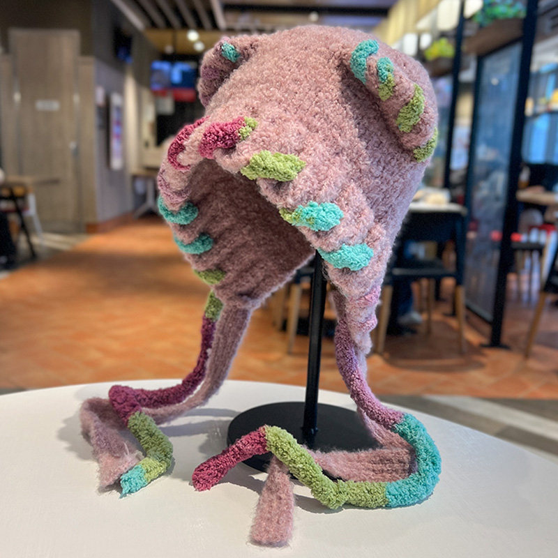 多巴胺彩色猫耳朵毛绒帽女冬季加厚针织护耳帽可爱辫子包头雷锋帽,服饰配件/皮带/帽子/围巾,帽子,淘宝优惠券,粉丝福利购,淘宝优惠卷