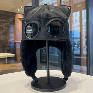 韩国超火猫耳朵毛绒雷锋帽男女ins个性百搭飞行员帽墨镜皮质帽子