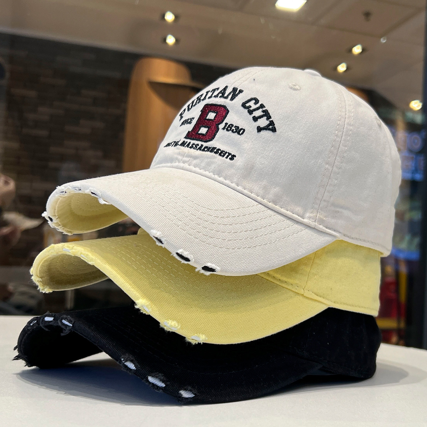 情侣棒球帽男女潮牌B字母做旧破洞鸭舌帽大头围显脸小四季款帽子,服饰配件/皮带/帽子/围巾,帽子,淘宝优惠券,粉丝福利购,淘宝优惠卷