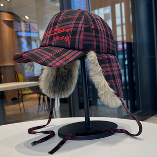 2025新款复古亚比风鸭舌帽棒球帽子女冬季保暖护耳雷锋帽辣妹时髦