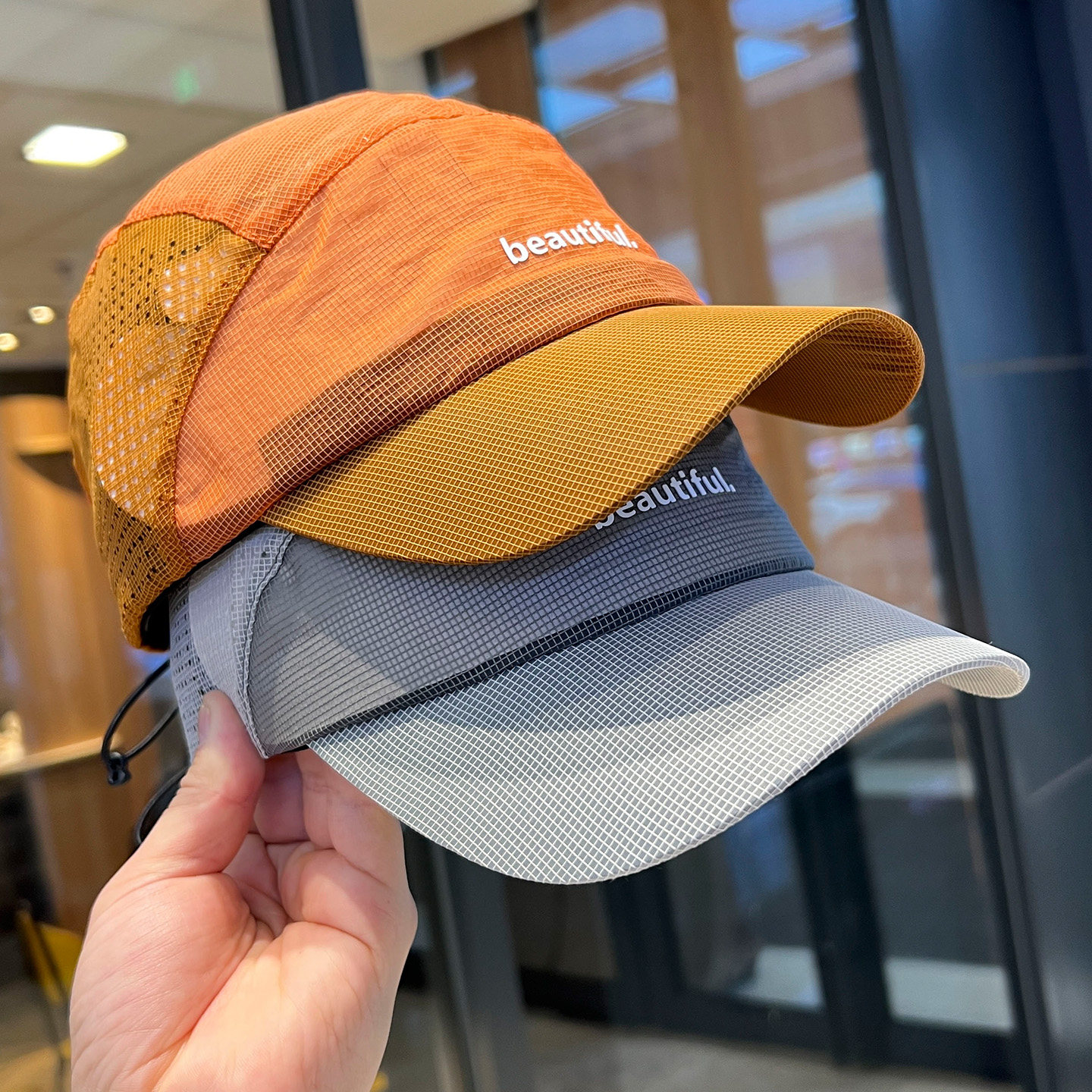 轻量化网格布透气防晒帽男女百搭户外旅行跑步露营山系鸭舌棒球帽