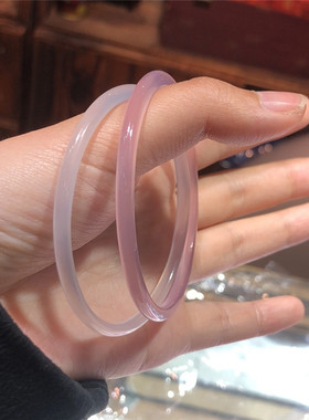 白玉髓玉髓灰叮当镯两只包邮玛瑙