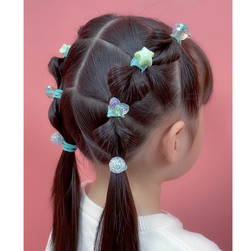韩版宝宝扎头发糖果色星星皮筋女童头绳不伤发高弹力女孩彩色发圈