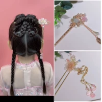 Детское ханьфу, китайская шпилька, аксессуар для волос, заколка для волос с кисточками
