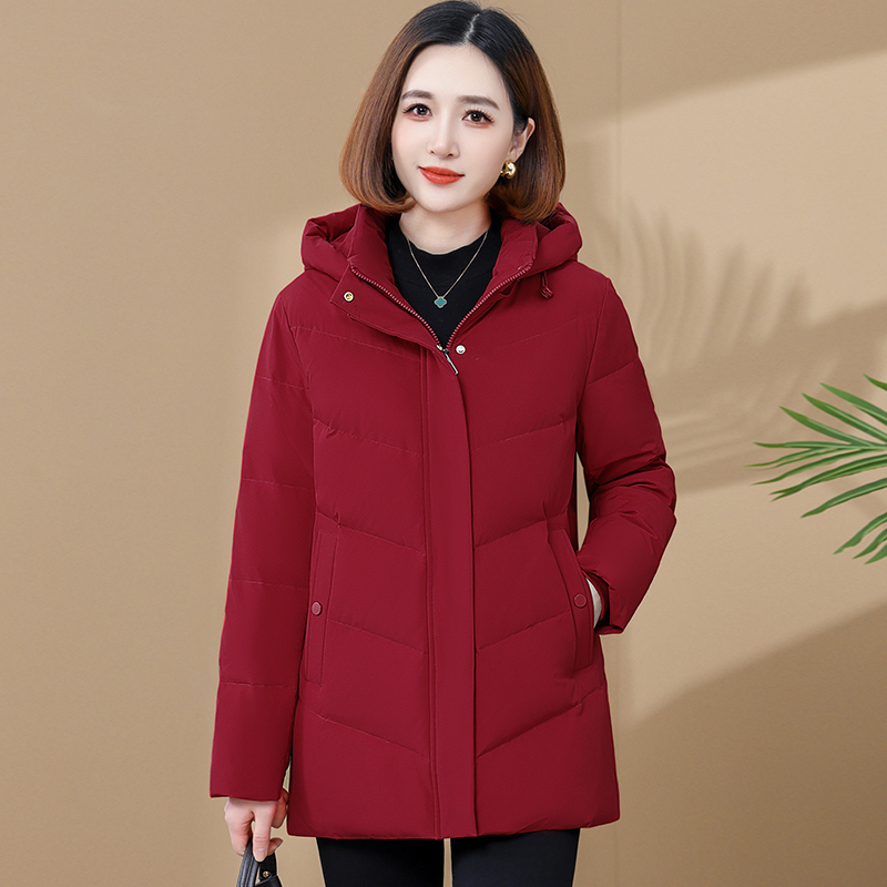 新款羽绒服女中长款白鸭绒时尚