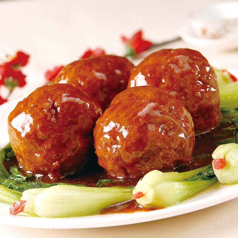 清真 凤祥马蹄鸡肉狮子头1kg约25个红烧清蒸冷冻半成品速食肉丸子