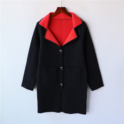 欧美羊毛大衣针织开衫